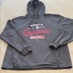 Majestic Gray Cardinals Baseball Hoodie